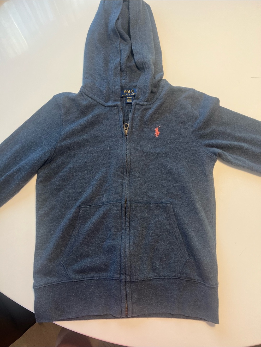 Polo by Ralph Lauren Navy Kids Zip Hoodie with Pink Pony